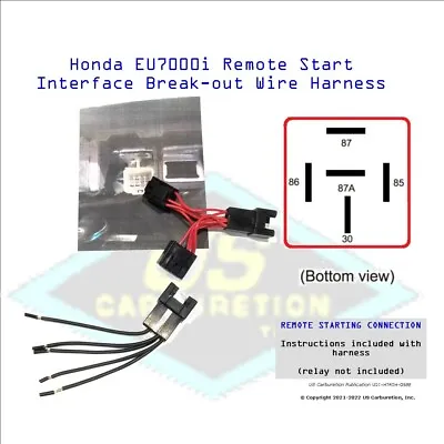 Honda EU7000is Remote Start 8 PIN Interface Break-out Wire Harness • $57.70