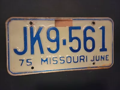 Vintage 1975  MISSOURI  License Plate  JK9 . 561 • $15.99