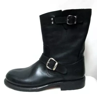 Marc Moto By Andrew Marc Black Leather Buckle Boots Buckle Men Size Sz 7.5 M • $33.74