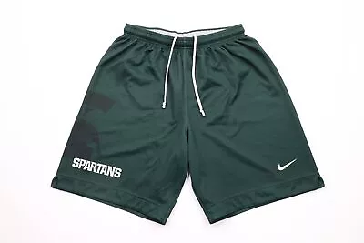 Nike Mens L Team Issued Michigan State University Basketball Shorts Green USA • $76.46