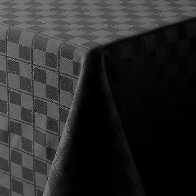 Food Network Black Microfiber Tablecloth Checkered Table Cloth 70 Round • $34.88