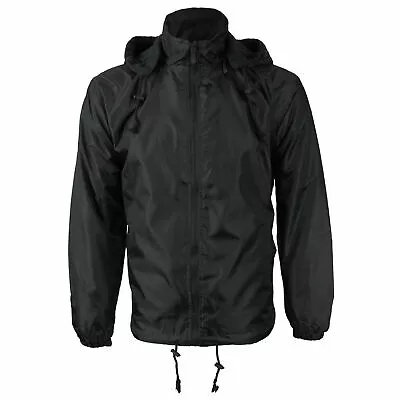 Men's Lined Hooded Windbreaker Water Resistant Polar Fleece Rain Coat Jacket • $35.69