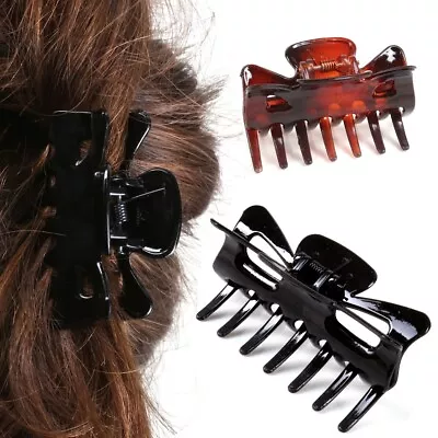 BLACK & BROWN HAIR CLAMPS Strong Jaw Grip Claw Clips Non Slip Gripper Accessory • £6.89