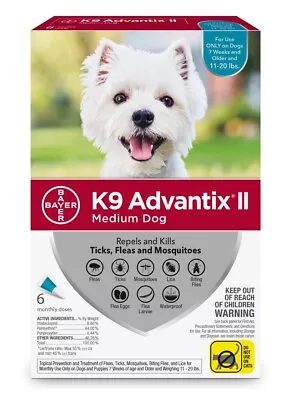 K9 Advantix II Dogs 11-20 Lb 6 Pack (6 Month Supply) • $79.98