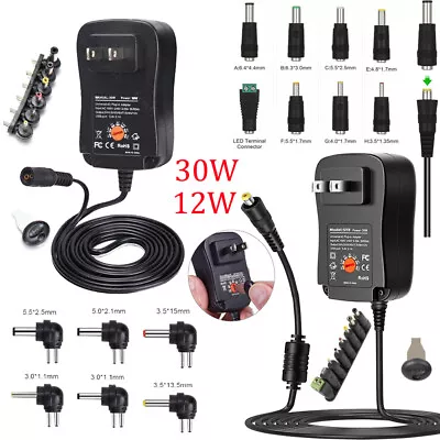 12/30W Universal AC To DC Adjustable Power Adapter Supply Charger For Electronic • $8.69