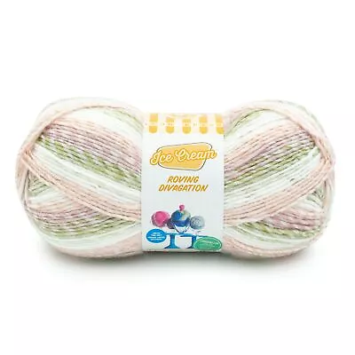 Lion Brand Ice Cream Roving Stripes Yarn-Sugar Baby 921-613 • £17.62