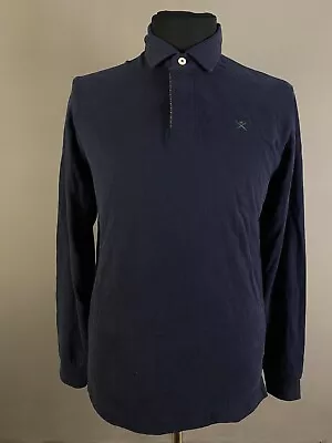 HACKETT LONDON Mens Polo Long Sleeve Polo Shirt Blue Size M • $32