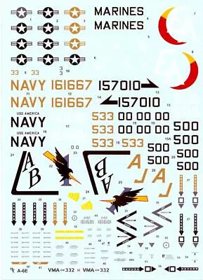 Hi Decals 1/48 GRUMMAN A-6E INTRUDER U.S. Navy Attack Jet • $11.99