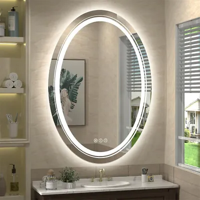 Bathroom Mirrors With Lights Anti Fog Dimmable LED Vanity Mirror IP56 Waterproof • $99.91