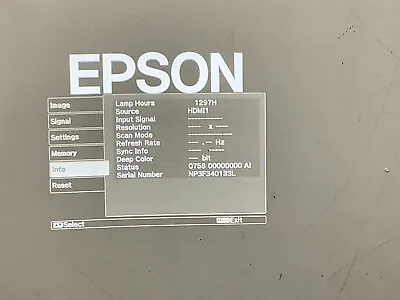 Epson PowerLite Home Cinema 8350 H373A 3LCD Projector No Remote • $129.99