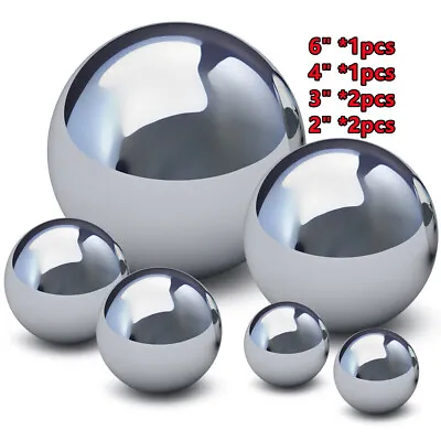 6X Outdoors Garden Steel Mirror Sphere Hollow Gazing Ball Home Ornament Decor • £10.99