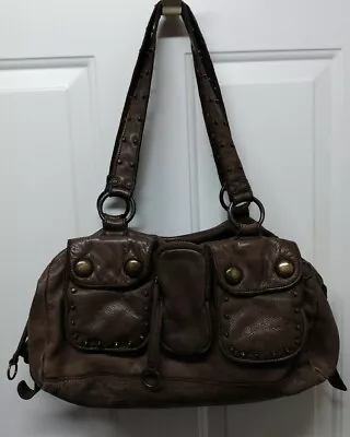 LINEA PELLE Dark Brown HOBO SHOULDER BAG Lots Of Pockets  • $20