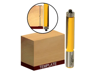 2  Height X 1/2  Diameter Flush Trim Router Bit - 1/2  Shank - Yonico 14142 • $14.95