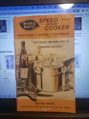 ORIGINAL USERS MANUAL BOOK - Vintage Mirro Pressure Cooker Canner-1972 • $6.25