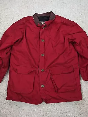 VINTAGE Marlboro Country Store Jacket Mens Large Red Chore Barn Work Coat Lined • $29.96