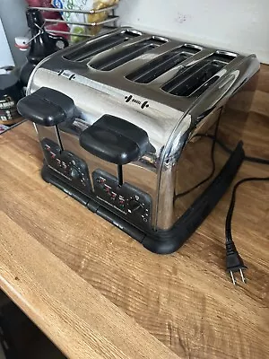 Chrome Hamilton Beach Wide 4 Slot Toaster! WORKS PERFECT! • $24.99