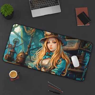 Steampunk Girl Desk Mat Steampunk Mouse Pad • $26.83