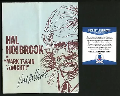 Hal Holbrook (d2021) Signed Autograph Auto Mark Twain Tonight Leaflet BAS COA • $54