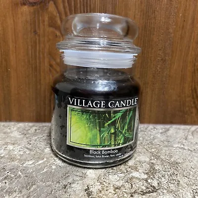 Village Candle - DOUBLE WICK JAR CANDLE 13.75oz New Black Bamboo • $19.99