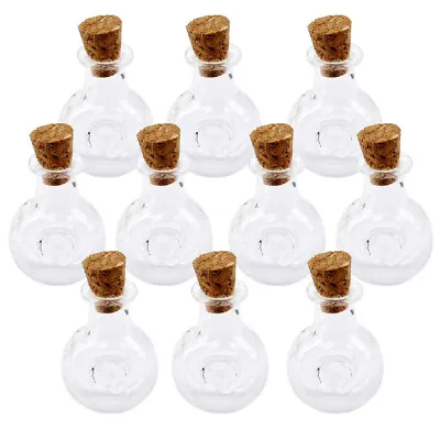 10 Pcs Mini Bottles Miniture House Furniture Cork Stopper Glass Miniature • £5.92