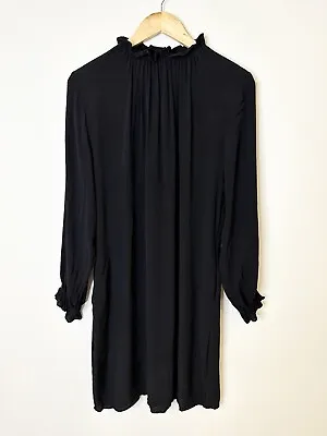 & Other Stories High Neck Long Sleeve Dress Black 34 (AU 8) Stockholm Atelier • $52