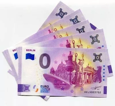 BERLIN 2024 0 Euro Original Souvenir Note Collectors Item 2024-3 X 5 Piece Lot • £41.62