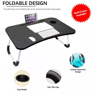 Folding Laptop Table Stand Bed Computer Desk Home Picnic Stand Notebook Tray UK • £9.69