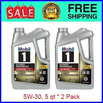 Mobil 1 Extended Performance High Mileage Synthetic Motor Oil 5W-30 5 Qt 2 Pack • $52.99