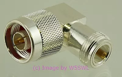 N Male To N Female Coax Connector Adapter Right Angle SILVER By W5SWL • $12.05