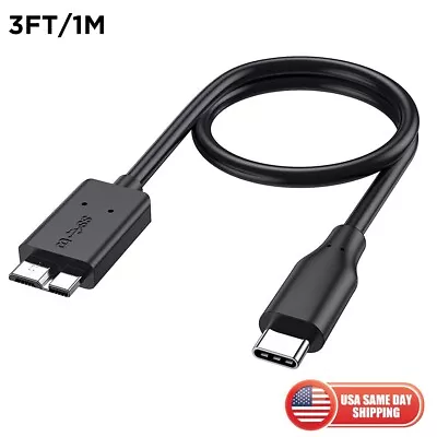 3ft Micro B To USB Type C 3.1 External Hard Drive Cable Cord MacBook Seagate WD • $8.99