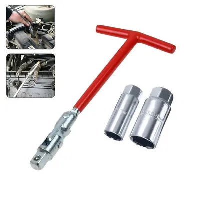 3PCS Spark Plug Removal Tool 16 21mm T-Handle Flexible Spanner Socket Wrench Set • $12.99