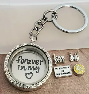 In Memory Memorial Keepsake Locket Memory Dad Mom Aunt Floating Charms • £6.45