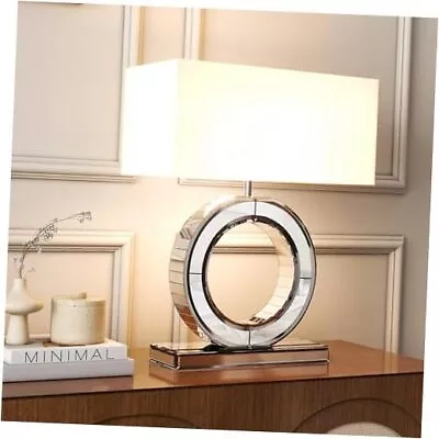Desk Lamp LED Table Lamp Round Silver Mirror Base Bedside Lamp Modern  • $241.05