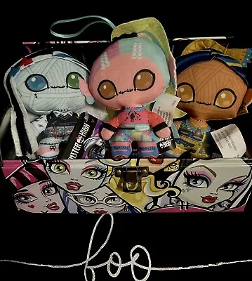 Monster High 4  Mini Plush Lot Of 4 + Tin Pencil Case • Frankie Lagoona & Cleo • $21.88