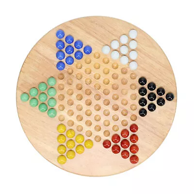 WE Games Solid Wood Chinese Checkers Set With Glass Marbles - 11.5 Inch • $29.99