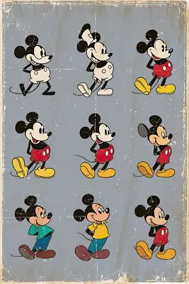 Mickey Mouse - Disney Poster / Print (The Evolution Of Mickey Mouse) (24  X 36 ) • $12.99