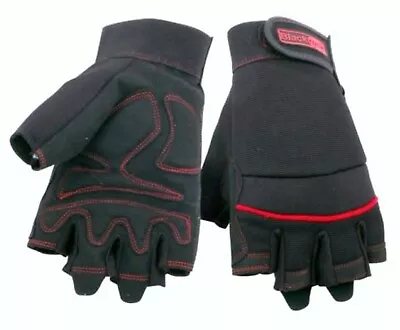 Fingerless Electrician Plumber Machine Mechanic Work Reinforced Gloves Hand New • £12.99