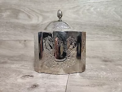 Vintage Silver Plated Oval Shaped Trinket Box With Lid Velvet Lined • $21.99