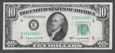 FR 2013-E* UNC STAR Richmond $10 Series Of 1950C Green Seal Federal Reserve Note • $15.50