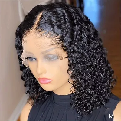 12Inch Women Hair Water Wave Lace Frontal Short Wigs • $35