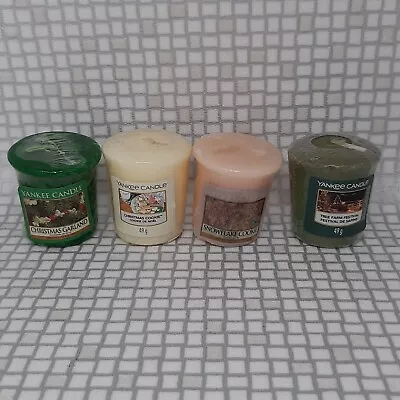 Yankee Candle Votives Christmas Garland Snowflake Cookie Tree Farm Festive X4  • £11.99