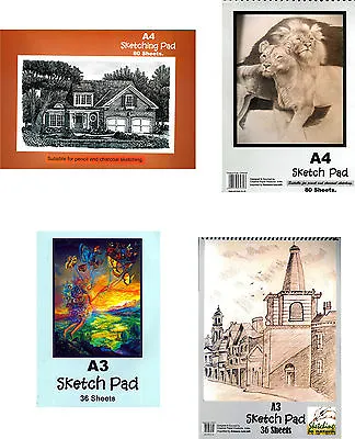 £5.99 • Buy A3/A4 Size Artist Sketching Pad/Premium Quality Paper/Both Pencil & Charcoal  