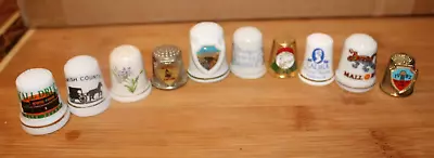 Collectible Miscellaneous Thimbles /Lot Of 10 (7-Porcelain 3-Metal) • $9