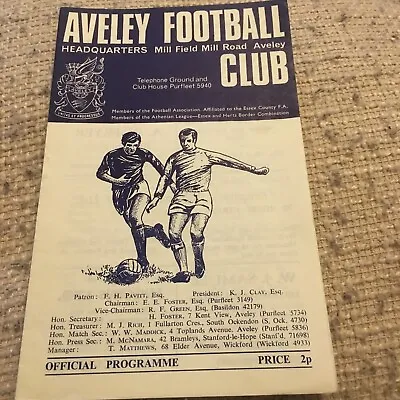 Aveley V Walthamstow Avenue 1972/73 - Essex Senior Cup 4R • £2.49