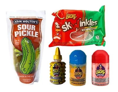 $16.95 • Buy Sour Chamoy Pickle Kit: Sour Pickle, Salsaghetti, Chamoy, Chilli & Mango Powder