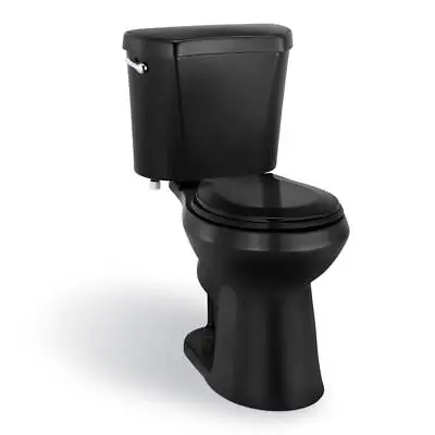 Glacier Bay Single Flush Round Front Toilet 1.28 GPF High Black 2-Piece • $330.30