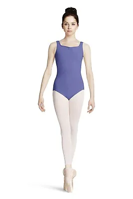 Mirella M416LD Tank Leotard With Cup Support Periwinkle & White Ladies • £18