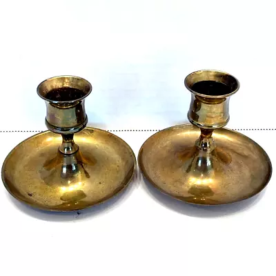 Pair Of Vintage Brass Taper Candle Holders Made In India • $15