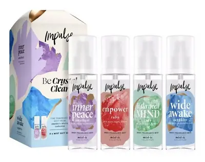 Impulse Be Crystal Clear  Gift Set - Body Mist 4x150ml • £15.35