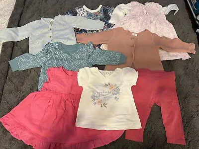 Baby Girls Clothing Bundle Age 3-6 Months (9 Pieces) Dress Cardigan Jumper • £10